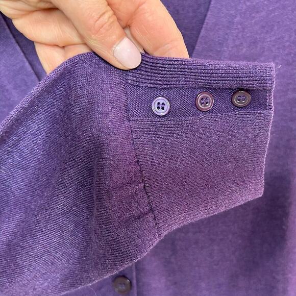 Lane Bryant Purple Cardigan Sweater Size 14 V Neck Grandpa Style - Picture 4 of 8